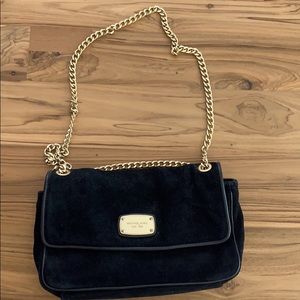 Michael Kors black suede shoulder bag